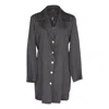 Le Réussi Women's Linen Long Jacket In Black In Black