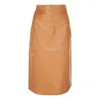 Le Réussi Women's Power Woman- Brown Vegan Leather Skirt In Brown