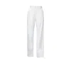 Le Réussi Women's White Linen Tailoring Slim Pants In White