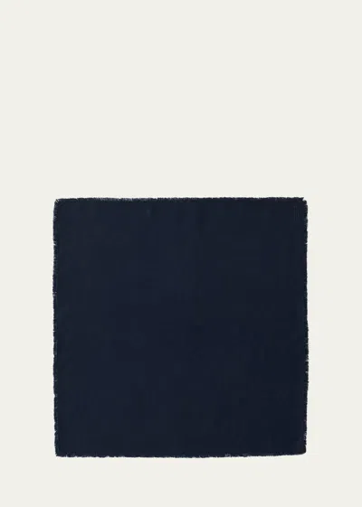 Le Reve D'anfu Ruffles Linen Napkin, 22" Square In 3820 Navy