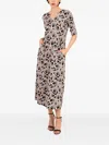 Le Rjtange® Abstract-print Pocketed Maxi Day Dress In Black