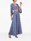 Le Rjtange® Ikat-print Belted Maxi Day Dress In Purple