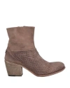 Le Ruemarcel Woman Ankle Boots Khaki Size 5 Soft Leather In Beige