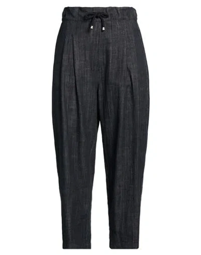 Le Ruemarcel Woman Jeans Black Size L Cotton, Polyester, Elastane In Blue