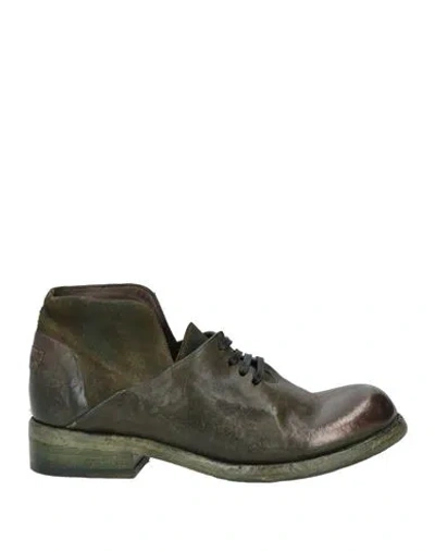 Le Ruemarcel Woman Lace-up Shoes Military Green Size 7 Leather
