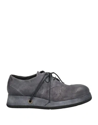 Le Ruemarcel Woman Lace-up Shoes Steel Grey Size 8 Leather