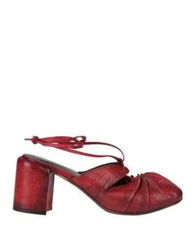 Le Ruemarcel Woman Pumps Burgundy Size 8 Leather In Red