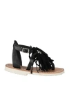 Le Salentine Toddler Girl Thong Sandal Black Size 10c Cowhide In Black