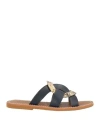 Le Salentine Woman Sandals Midnight Blue Size 9 Cowhide In Blue