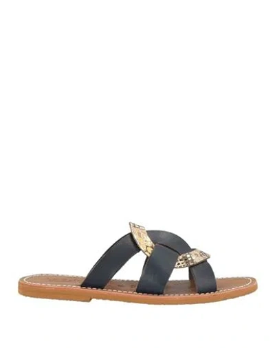 Le Salentine Woman Sandals Midnight Blue Size 9 Cowhide