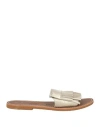 Le Salentine Woman Sandals Platinum Size 10 Calfskin In Gray