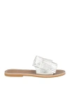 Le Salentine Woman Sandals Silver Size 7 Calfskin