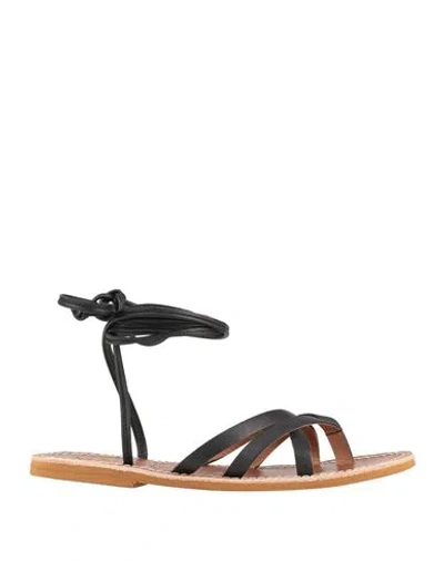 Le Salentine Woman Thong Sandal Black Size 6 Calfskin