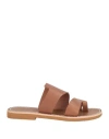 Le Salentine Woman Thong Sandal Brown Size 7 Calfskin