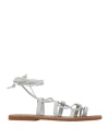 Le Salentine Woman Thong Sandal White Size 6 Calfskin