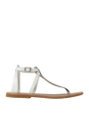 Le Salentine Woman Thong Sandal White Size 9 Cowhide In White