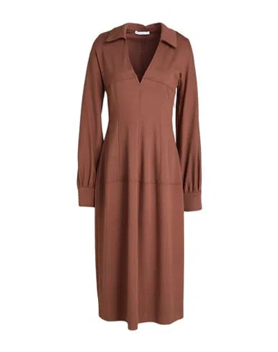 Le Sarte Del Sole Woman Midi Dress Brown Size 12 Viscose, Polyamide, Elastane