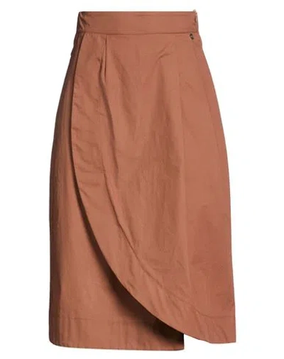 Le Sarte Del Sole Woman Midi Skirt Chocolate Brown Size 2 Cotton, Polyester