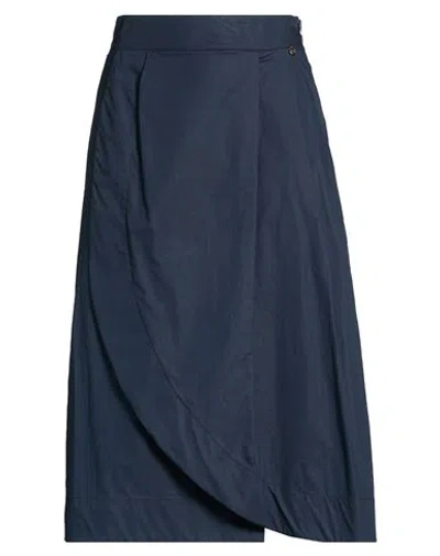 Le Sarte Del Sole Woman Midi Skirt Navy Size 4 Cotton, Polyester In Blue