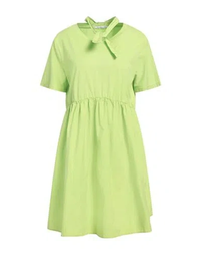 Le Sarte Del Sole Woman Mini Dress Lime Green Size 8 Cotton, Elastane