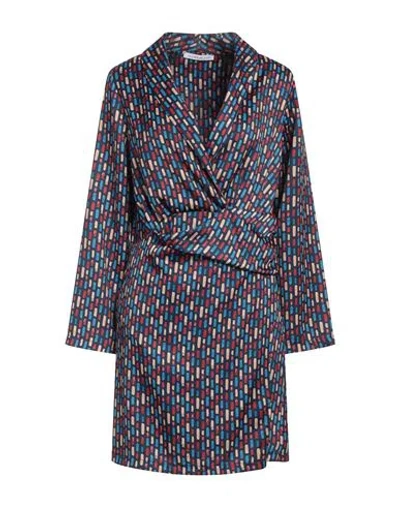 Le Sarte Del Sole Woman Mini Dress Navy Size M Polyester, Elastane In Navy Blue
