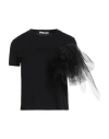 Le Sarte Del Sole Woman T-shirt Black Size 4 Cotton, Polyester
