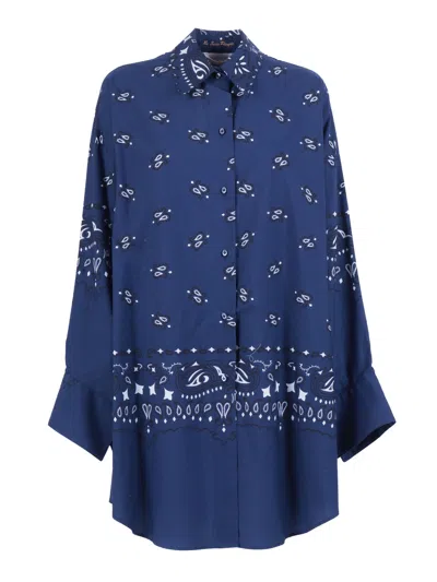 Le Sarte Pettegole Camicia In Fantasia Blu In Blue