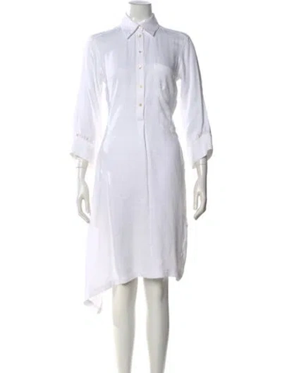 Pre-owned Le Sarte Pettegole Knee-length Dress In White