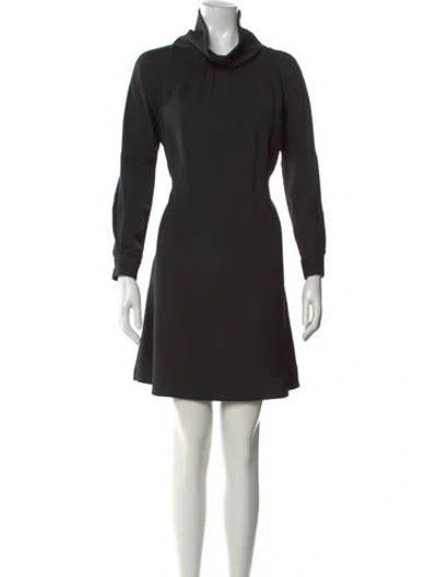 Pre-owned Le Sarte Pettegole Mock Neck Mini Dress In Black