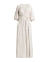 Le Sarte Pettegole Woman Maxi Dress Light Grey Size 6 Cotton, Linen In Grey