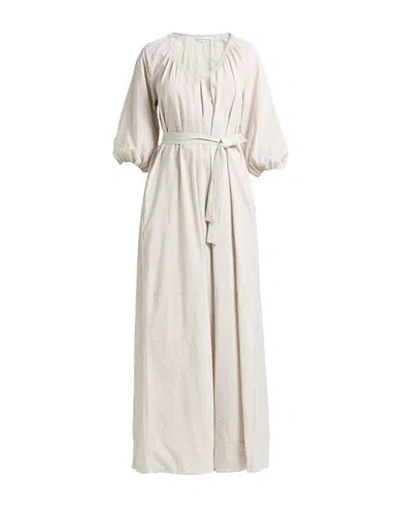 Le Sarte Pettegole Woman Maxi Dress Light Grey Size 6 Cotton, Linen