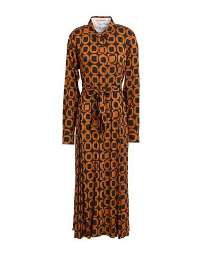 Le Sarte Pettegole Woman Midi Dress Brown Size 10 Viscose, Elastane