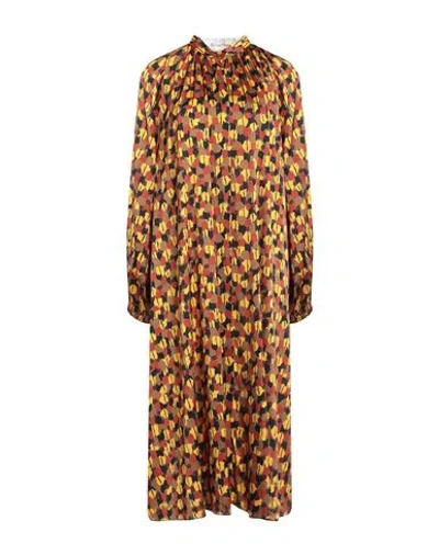 Le Sarte Pettegole Woman Midi Dress Brown Size 4 Silk, Elastane