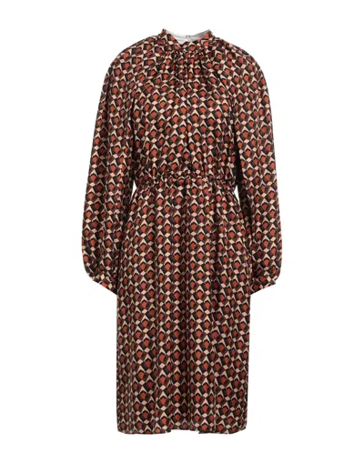 Le Sarte Pettegole Midi Dresses In Brown