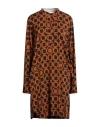 Le Sarte Pettegole Woman Mini Dress Brown Size 10 Viscose, Elastane In Orange