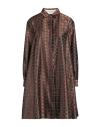 Le Sarte Pettegole Woman Mini Dress Brown Size 8 Polyester In Brown