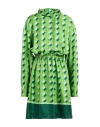 Le Sarte Pettegole Woman Mini Dress Green Size 6 Silk In Green