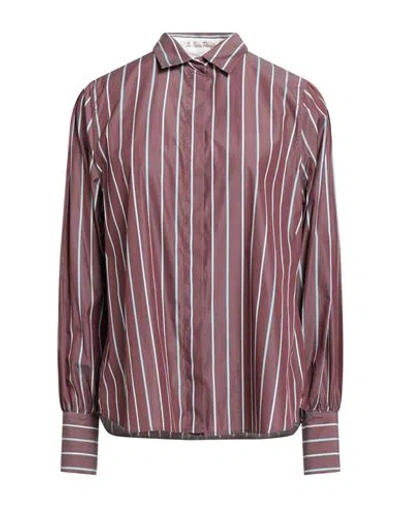 Le Sarte Pettegole Woman Shirt Brown Size 10 Cotton