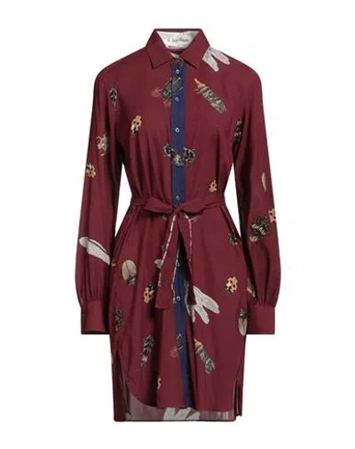 Le Sarte Pettegole Woman Shirt Burgundy Size 8 Silk, Elastane In Red
