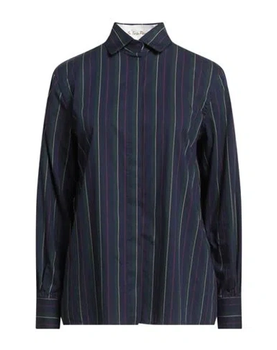 Le Sarte Pettegole Woman Shirt Midnight Blue Size 8 Cotton