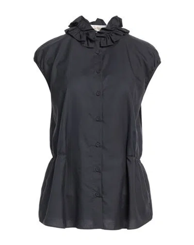 Le Sarte Pettegole Woman Shirt Navy Size 6 Polyester, Cotton