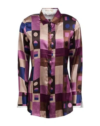 Le Sarte Pettegole Woman Shirt Purple Size 4 Silk, Elastane