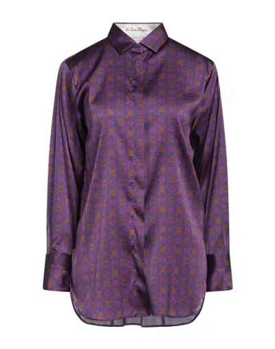 Le Sarte Pettegole Woman Shirt Purple Size 4 Silk, Elastane
