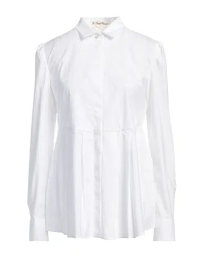 Le Sarte Pettegole Woman Shirt White Size 6 Cotton, Elastane