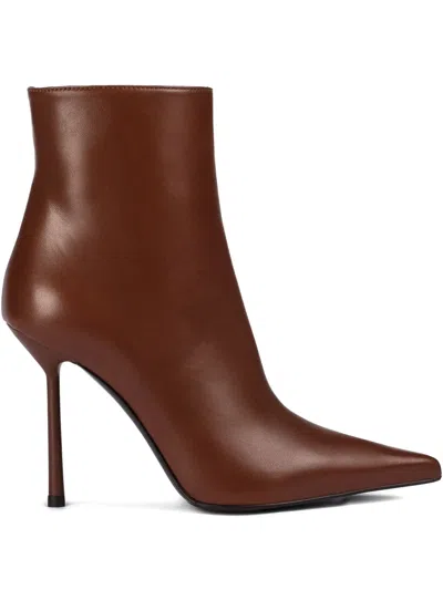 Le Silla 100mm Bella Ankle Boots In Brown