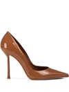 Le Silla 100mm Bella Patent Pumps In Brown