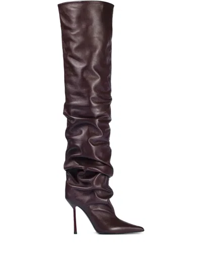 Le Silla 100mm Bella Stiletto Thigh-high Boots In Red