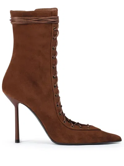 Le Silla 100mm Colette Boots In Brown