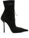 Le Silla 100mm Colette Lace-up Pointed-toe Boots In Black