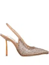 Le Silla 100mm Embellished Slingback Sandals In Neutral